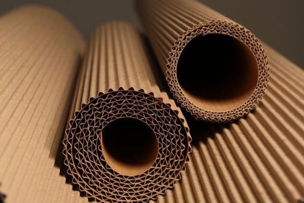 Rolls of 2-ply corrugated paper