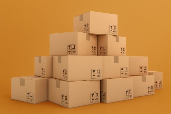 Finished corrugated cardboard boxes